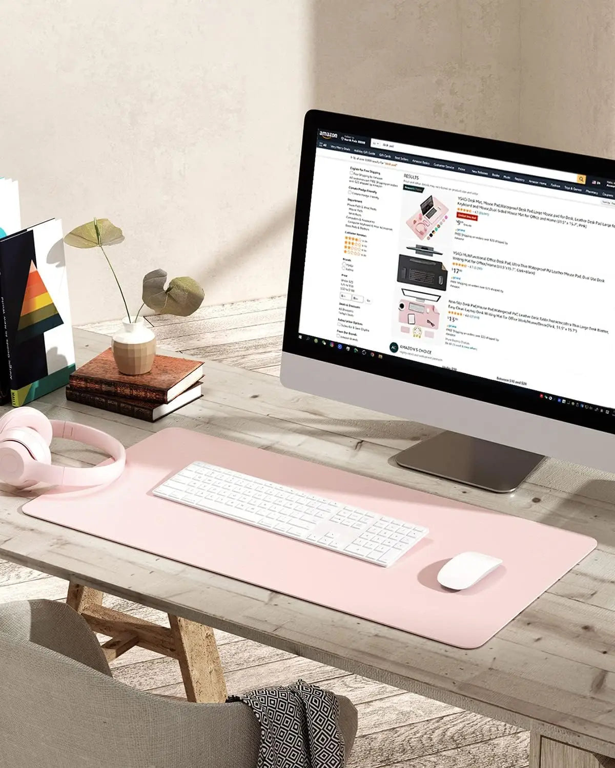 Homixy Line Leather Desk Pad — Homixy Modern Desks & Workspace Accessories — view 2