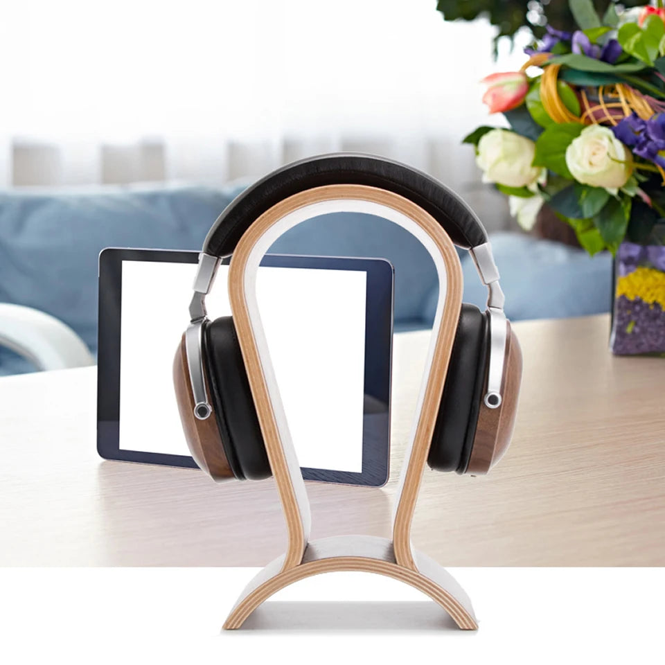Homixy Column Walnut Headphone Tower — Homixy Modern Desks & Workspace Accessories — view 4