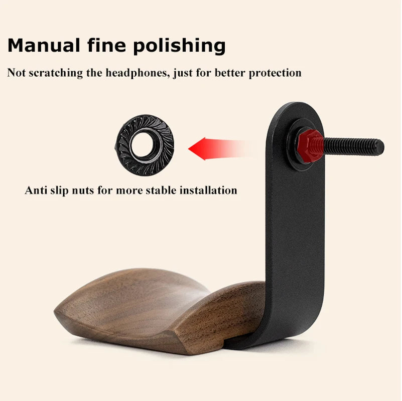 Homixy Span Walnut and Beech Headphone Stand — Homixy Modern Desks & Workspace Accessories — view 5