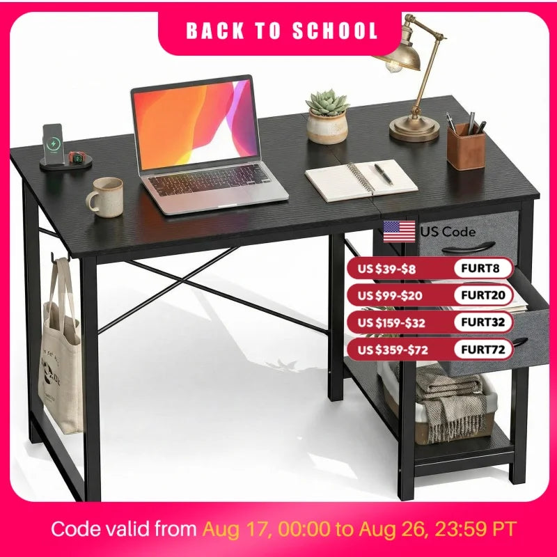 Homixy Draft 120cm Home Office Desk with Drawers — Homixy Modern Desks & Workspace Accessories