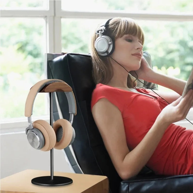 Homixy Yoke Walnut and Aluminium Headphone Stand — Homixy Modern Desks & Workspace Accessories — view 3
