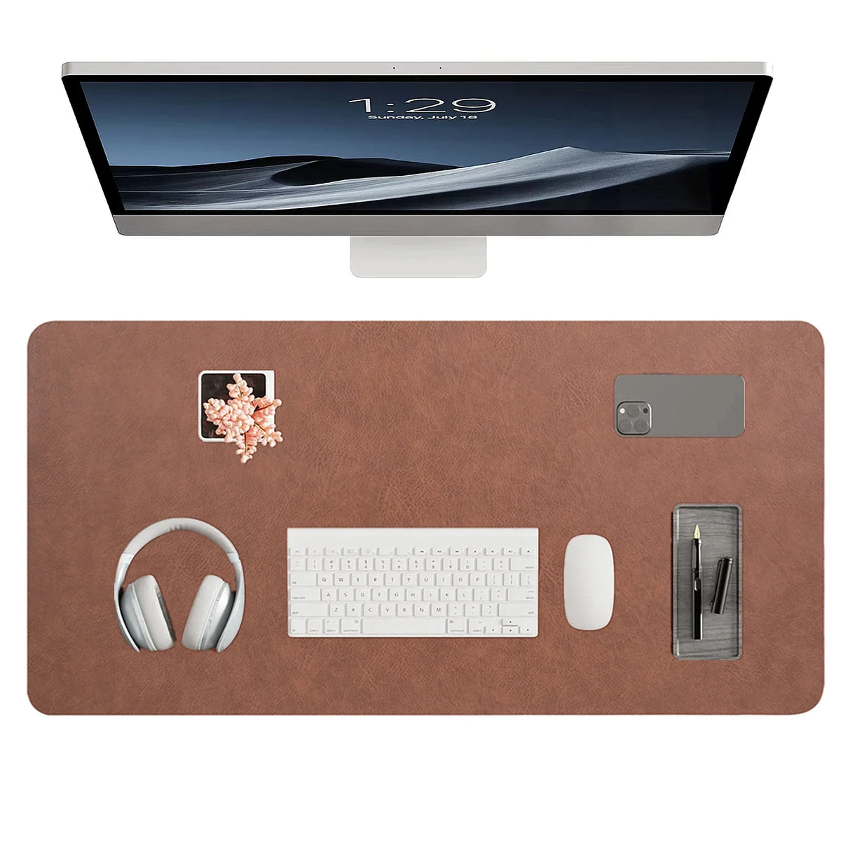 Homixy Heirloom Double-Sided Vegan Leather Desk Mat — Homixy Modern Desks & Workspace Accessories — view 2