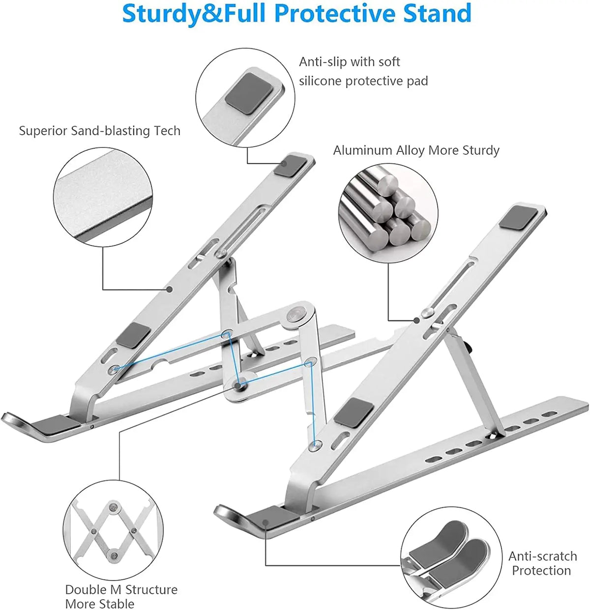 Homixy Tier Foldable Aluminium Laptop Stand — Homixy Modern Desks & Workspace Accessories — view 2