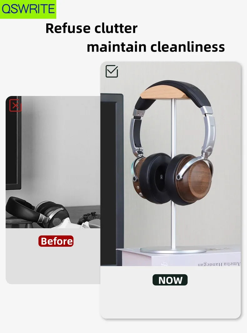 Homixy Crest Solid Walnut Headphone Perch — Homixy Modern Desks & Workspace Accessories — view 3