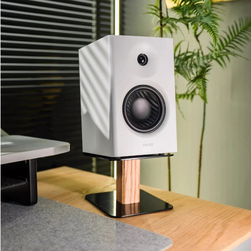 Homixy Base Wood and Steel Speaker Stands — Homixy Modern Desks & Workspace Accessories — view 4