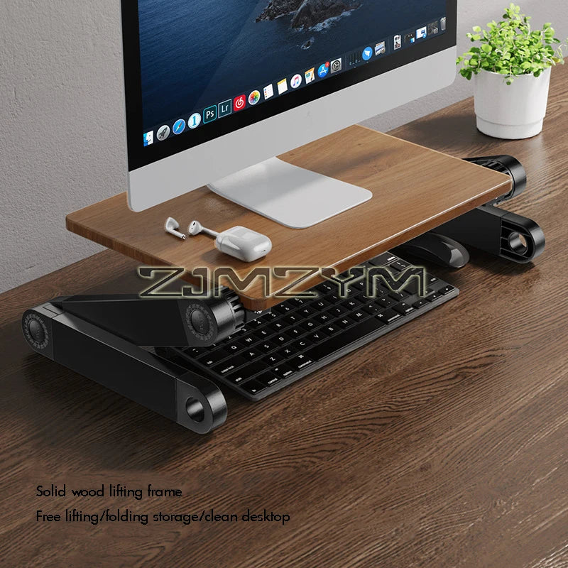 Homixy Fold Adjustable Solid Wood Monitor Riser — Homixy Modern Desks & Workspace Accessories