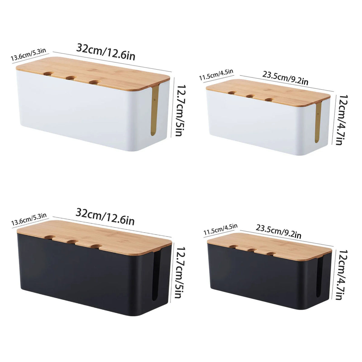 Homixy Hush Wood-Top Cable Management Box — Homixy Modern Desks & Workspace Accessories — view 2
