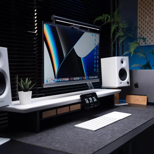 Homixy Base Wood and Steel Speaker Stands — Homixy Modern Desks & Workspace Accessories