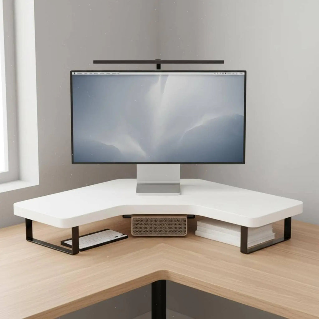 Homixy Plinth Minimalist Wood Monitor Shelf — Homixy Modern Desks & Workspace Accessories — view 2