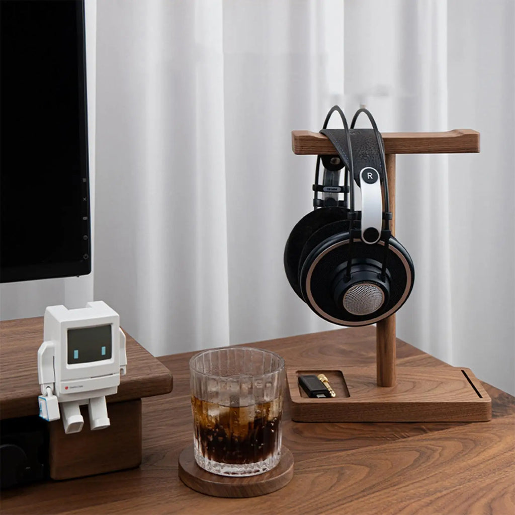 Homixy Grain Rustic Walnut Headphone Stand — Homixy Modern Desks & Workspace Accessories — view 2