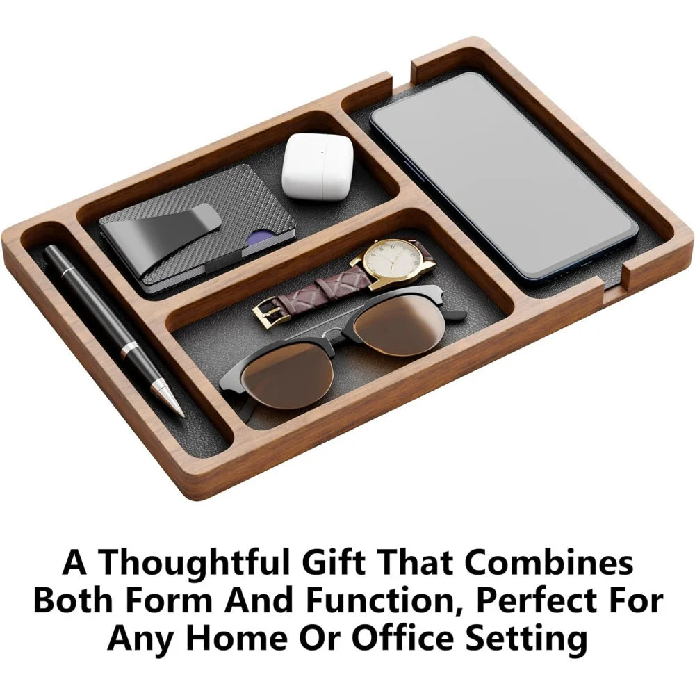 Homixy Tray Solid Wood Grid Valet Box — Homixy Modern Desks & Workspace Accessories — view 4