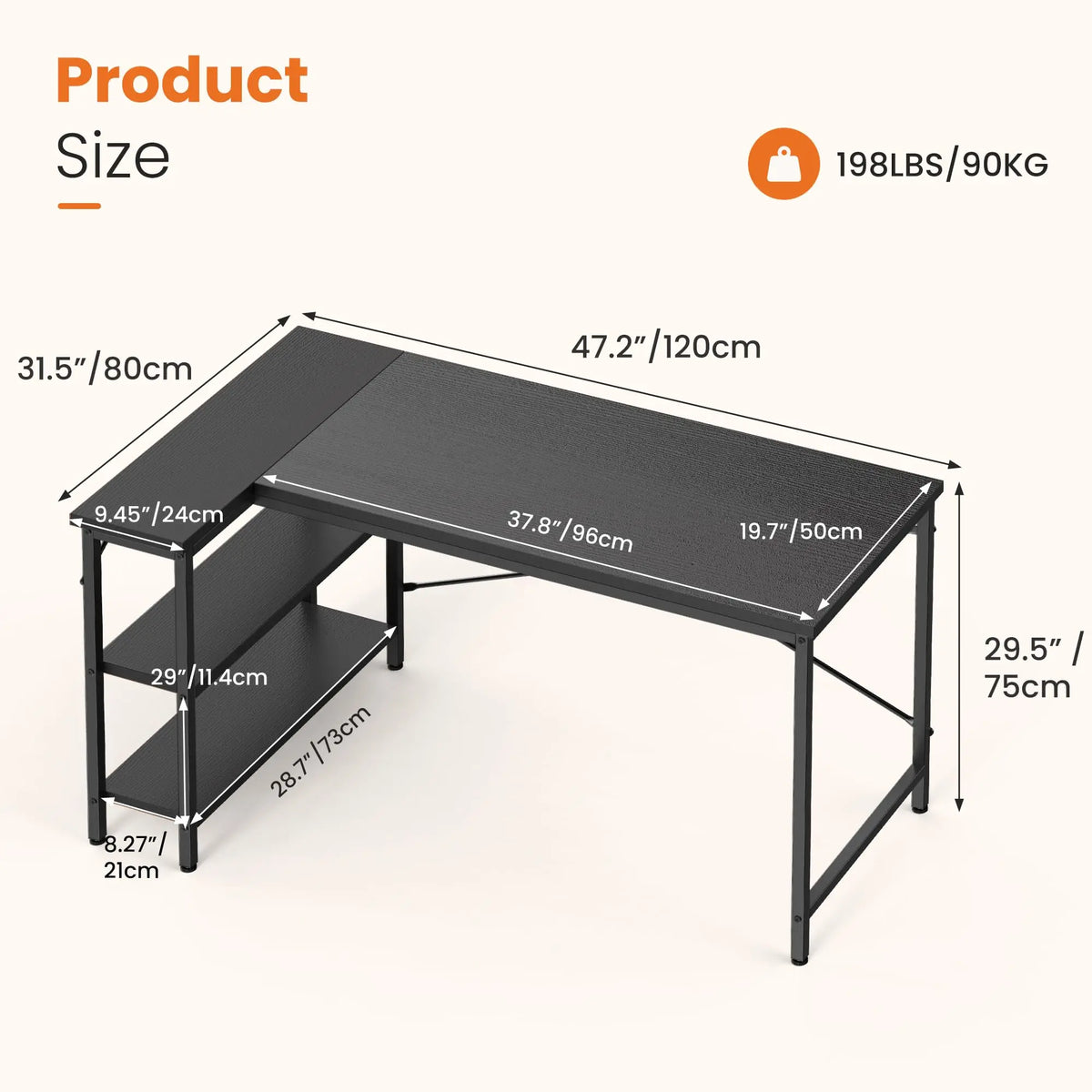 Homixy Angle L-Shaped Corner Desk — Homixy Modern Desks & Workspace Accessories — view 3