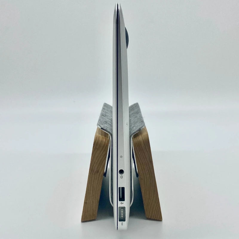 Homixy Upright Walnut Vertical Laptop Dock — Homixy Modern Desks & Workspace Accessories — view 4