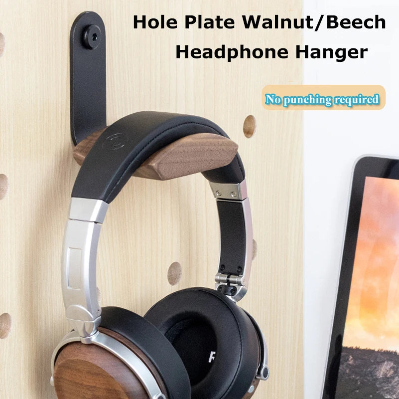 Homixy Span Walnut and Beech Headphone Stand — Homixy Modern Desks & Workspace Accessories — view 2