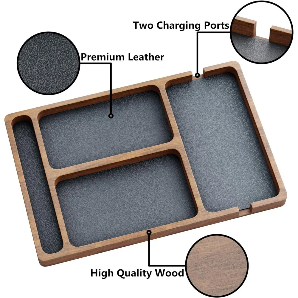 Homixy Tray Solid Wood Grid Valet Box — Homixy Modern Desks & Workspace Accessories — view 2