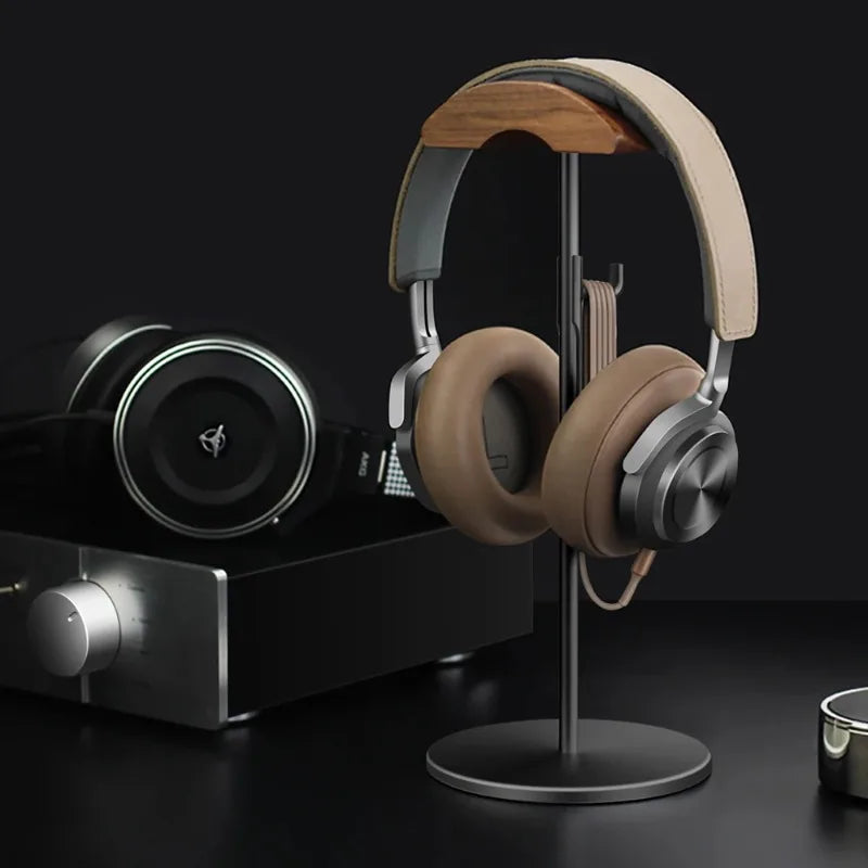 Homixy Yoke Walnut and Aluminium Headphone Stand — Homixy Modern Desks & Workspace Accessories