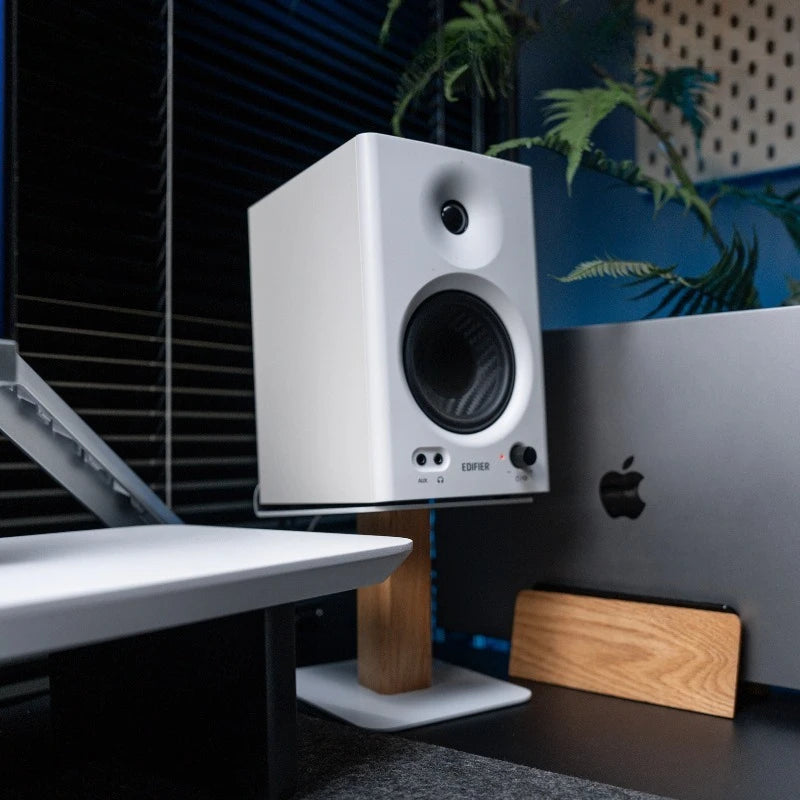 Homixy Base Wood and Steel Speaker Stands — Homixy Modern Desks & Workspace Accessories — view 2