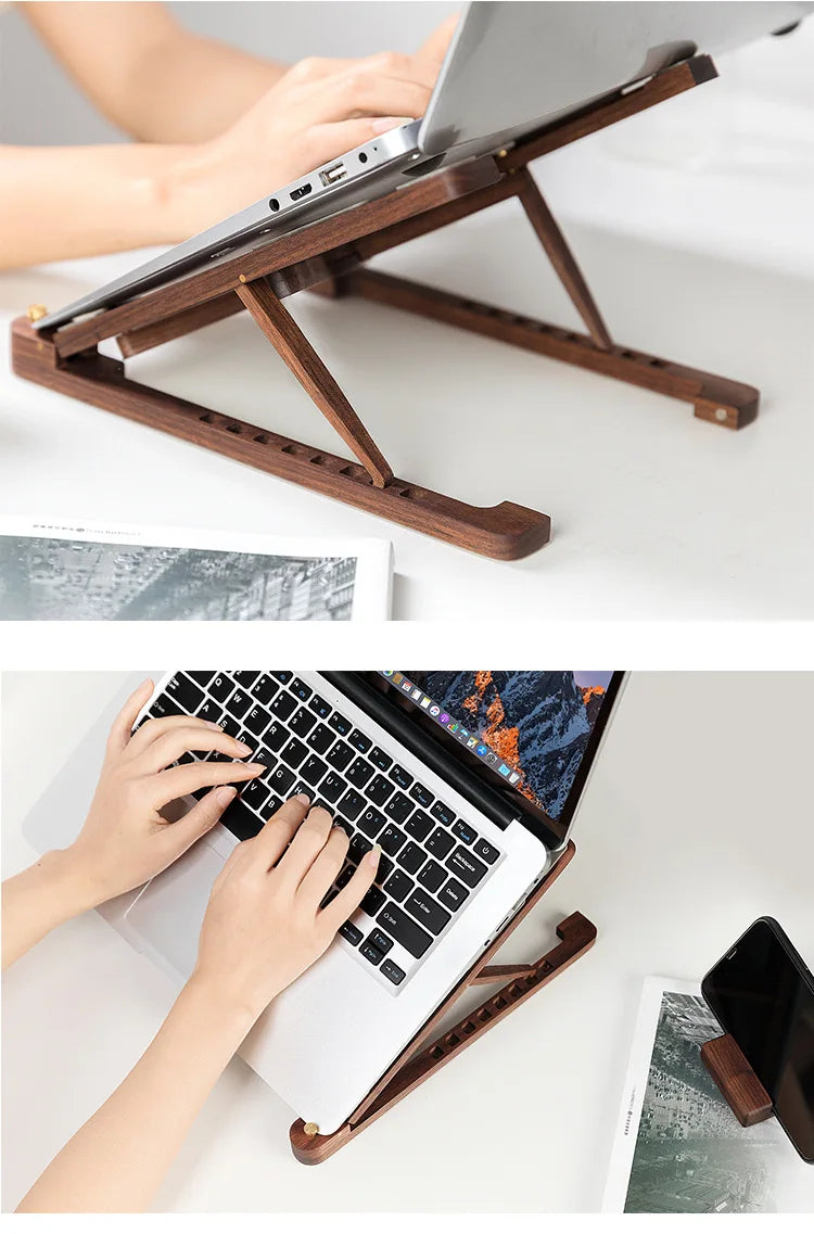 Homixy Pivot Solid Wood Laptop Riser — Homixy Modern Desks & Workspace Accessories — view 3