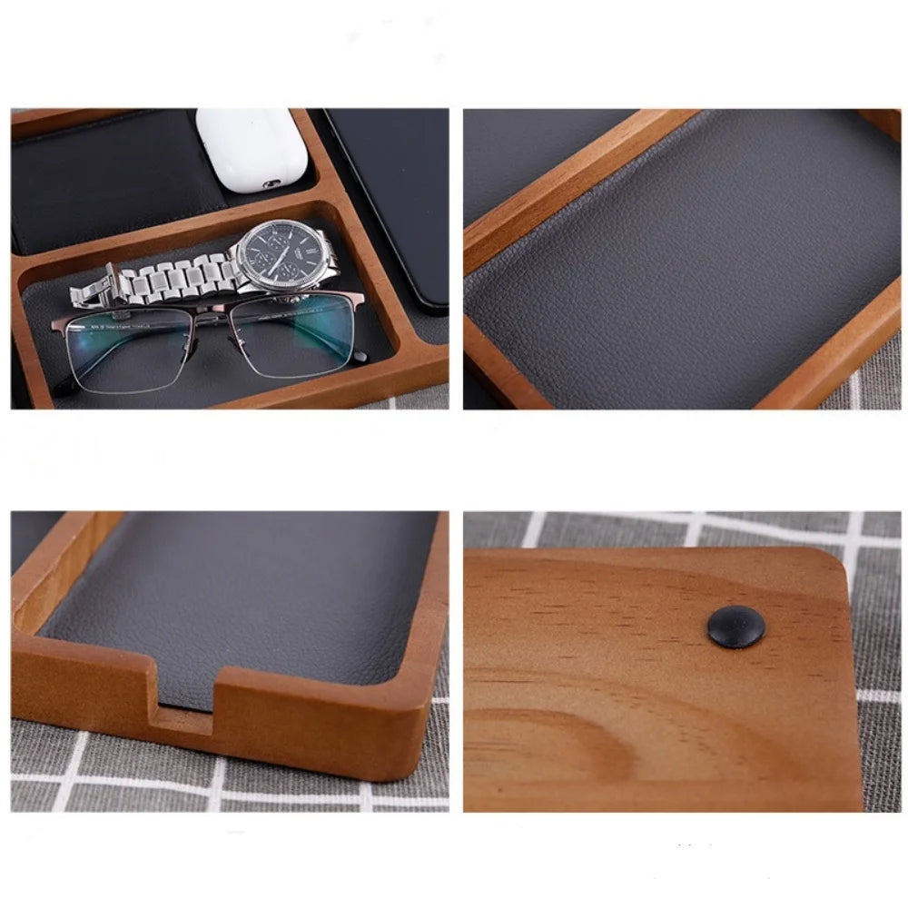 Homixy Tray Solid Wood Grid Valet Box — Homixy Modern Desks & Workspace Accessories — view 3