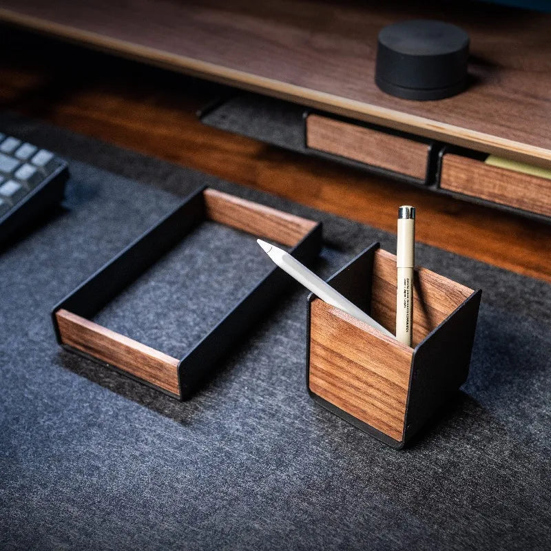 Homixy Module Walnut Laptop Stand and Organiser — Homixy Modern Desks & Workspace Accessories — view 3