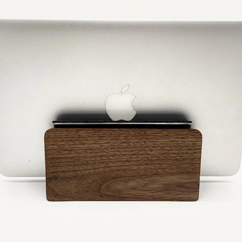 Homixy Upright Walnut Vertical Laptop Dock — Homixy Modern Desks & Workspace Accessories — view 3