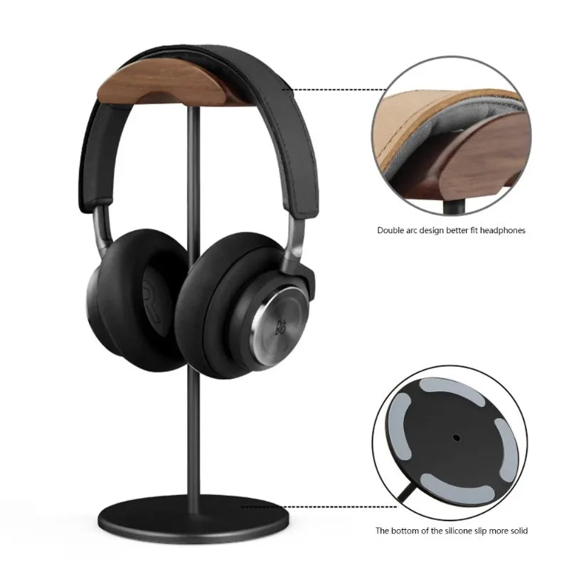 Homixy Yoke Walnut and Aluminium Headphone Stand — Homixy Modern Desks & Workspace Accessories — view 5