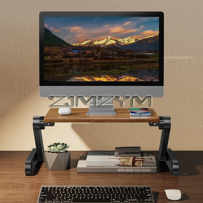Homixy Fold Adjustable Solid Wood Monitor Riser — Homixy Modern Desks & Workspace Accessories — view 2