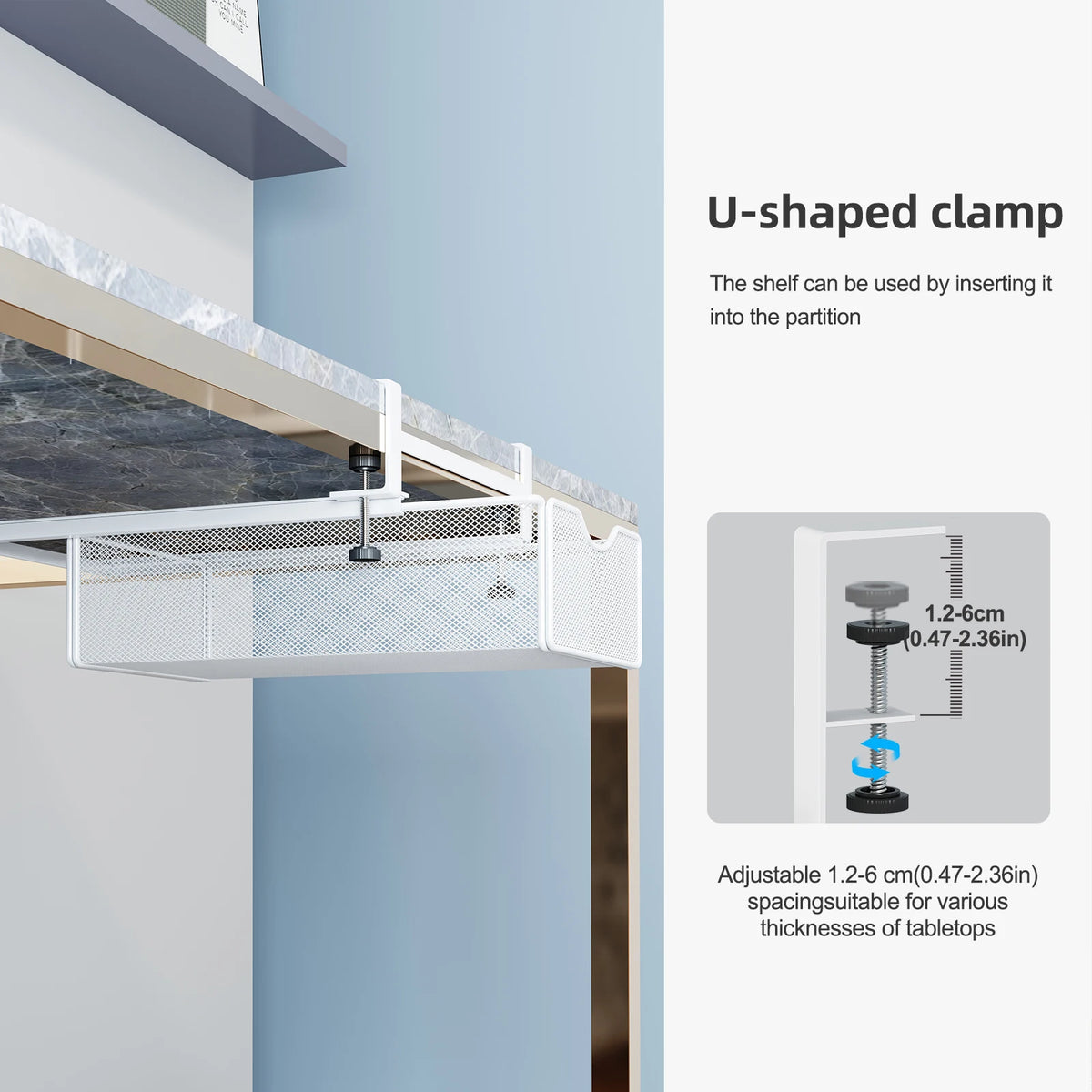 Homixy Runner Rod-Mount Under-Desk Drawer — Homixy Modern Desks & Workspace Accessories — view 2