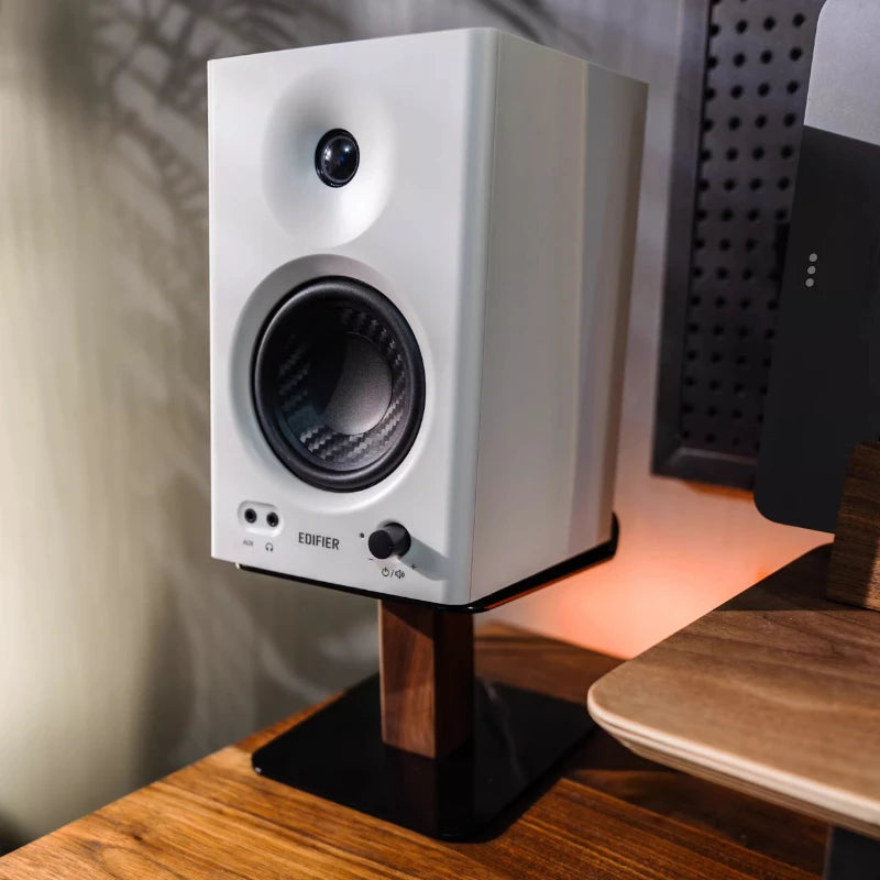 Homixy Base Wood and Steel Speaker Stands — Homixy Modern Desks & Workspace Accessories — view 5