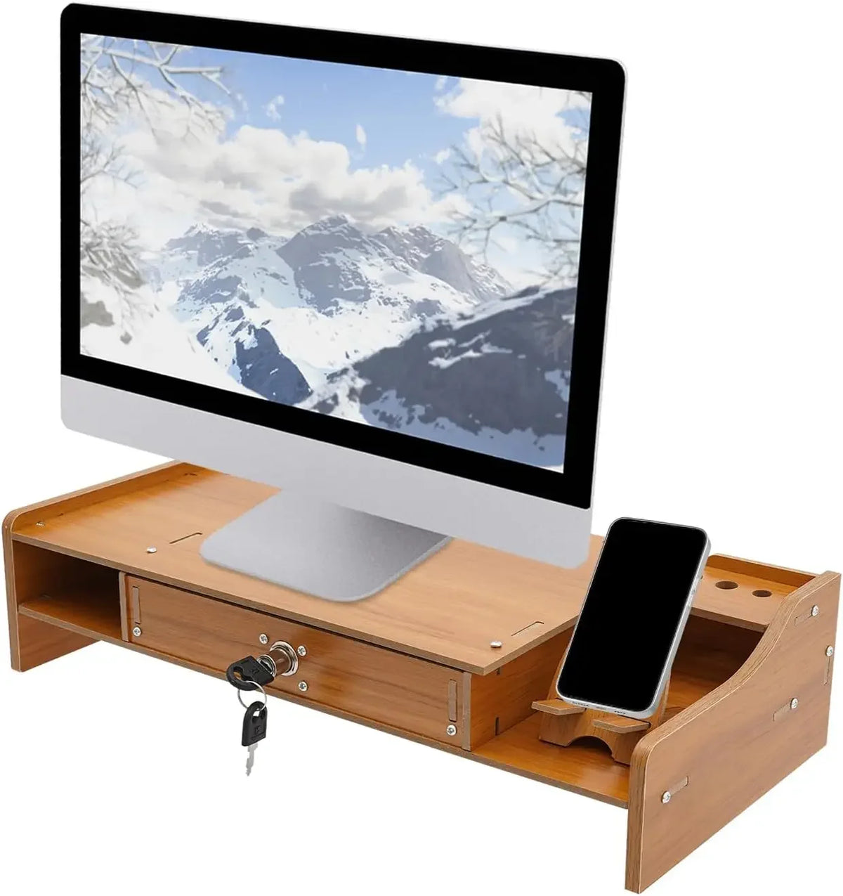 Homixy Vault Lockable-Drawer Monitor Riser — Homixy Modern Desks & Workspace Accessories