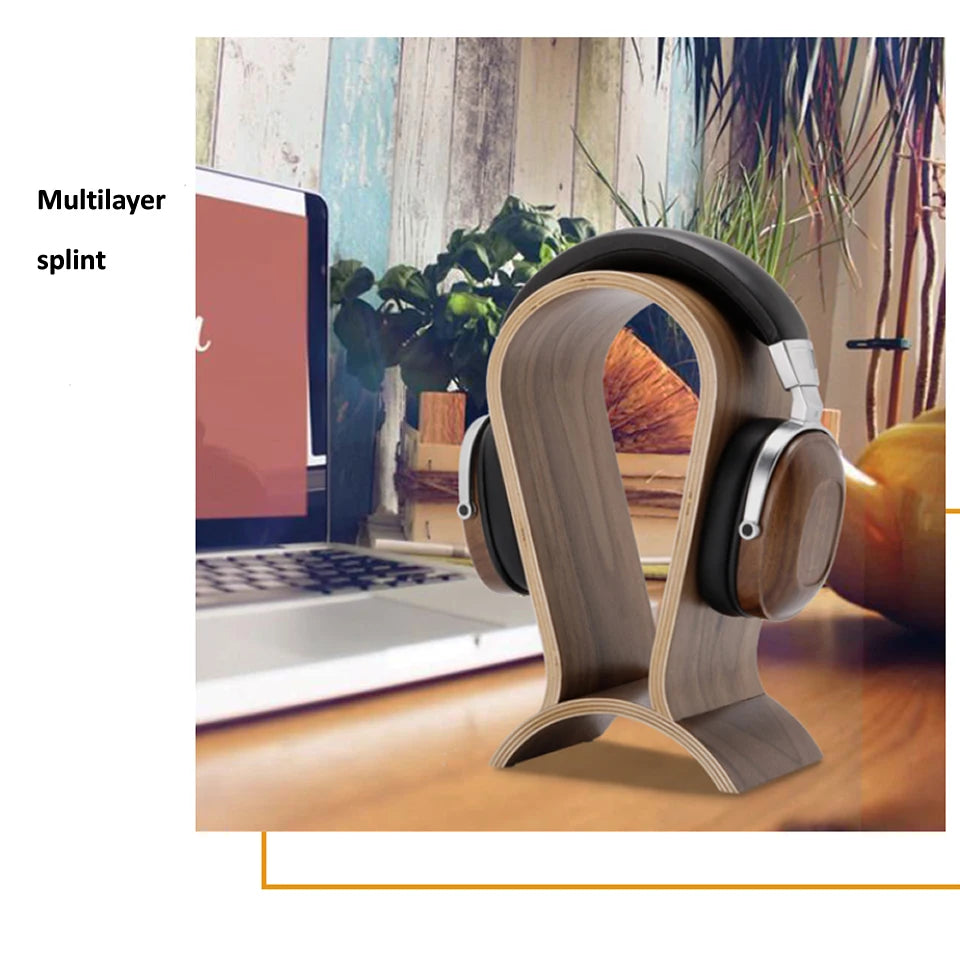 Homixy Column Walnut Headphone Tower — Homixy Modern Desks & Workspace Accessories — view 3