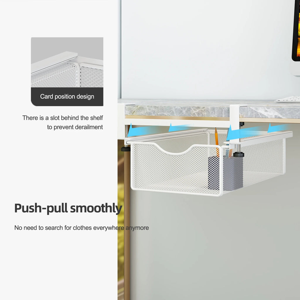 Homixy Runner Rod-Mount Under-Desk Drawer — Homixy Modern Desks & Workspace Accessories — view 3