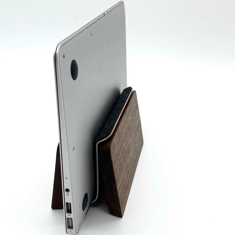 Homixy Upright Walnut Vertical Laptop Dock — Homixy Modern Desks & Workspace Accessories — view 5