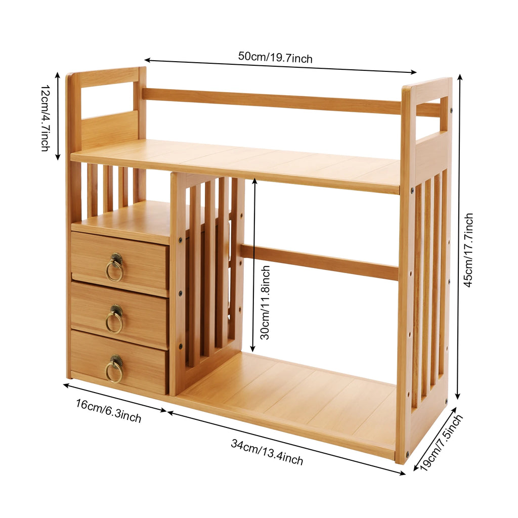 Homixy Stack Desktop Bookshelf with Drawers — Homixy Modern Desks & Workspace Accessories — view 4