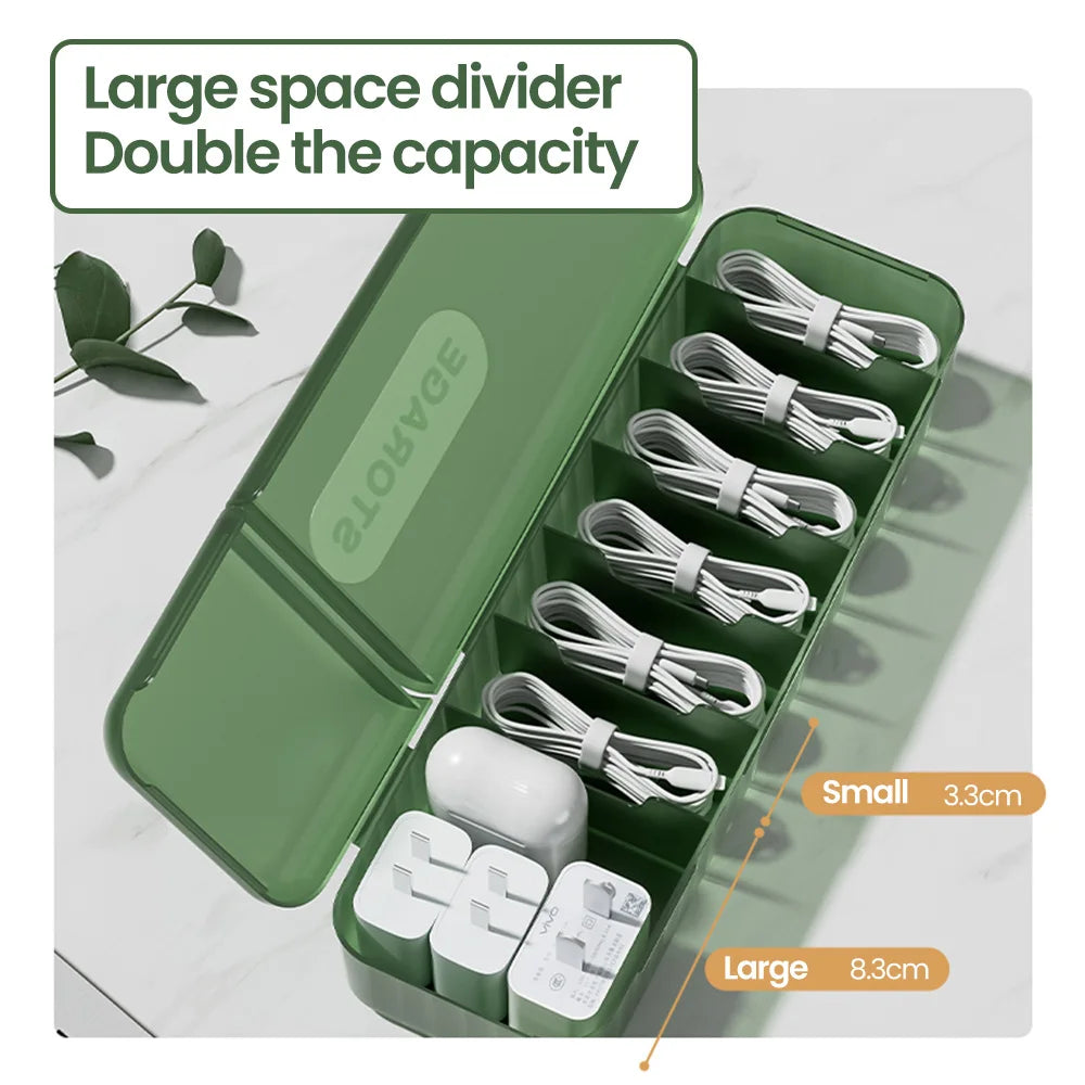 Homixy Segment Seven-Slot Cable Organiser Case — Homixy Modern Desks & Workspace Accessories
