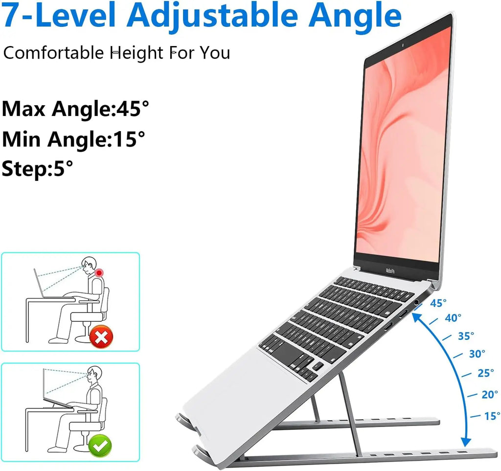 Homixy Tier Foldable Aluminium Laptop Stand — Homixy Modern Desks & Workspace Accessories — view 3