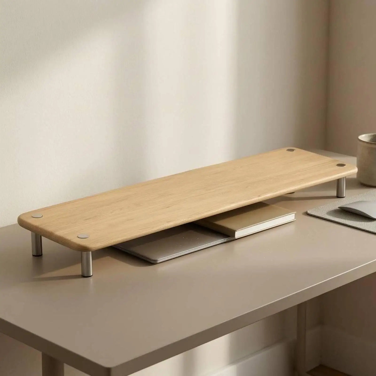 Homixy Stilt Wood and Steel Monitor Riser — Homixy Modern Desks & Workspace Accessories — view 4