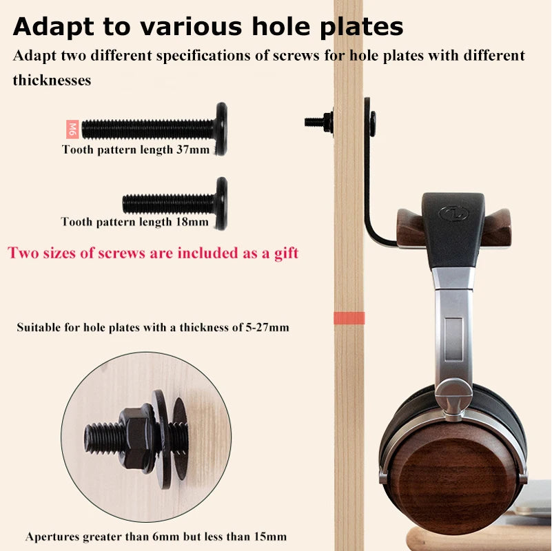 Homixy Span Walnut and Beech Headphone Stand — Homixy Modern Desks & Workspace Accessories — view 4