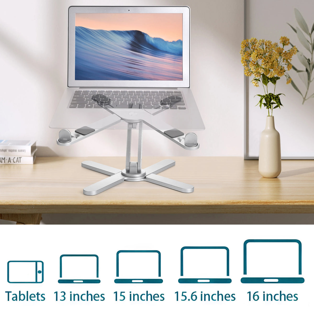 Homixy Arc Rotating Aluminium Laptop Stand — Homixy Modern Desks & Workspace Accessories — view 4