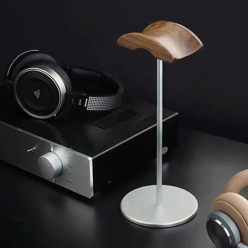 Homixy Yoke Walnut and Aluminium Headphone Stand — Homixy Modern Desks & Workspace Accessories — view 2